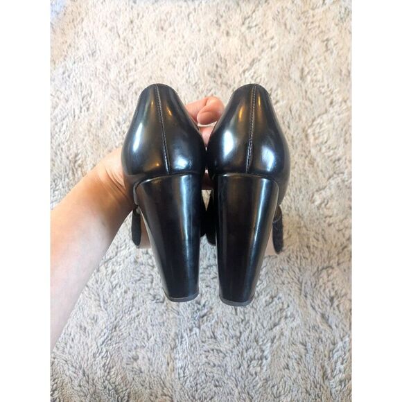 Huma Blanco Black Willa Heels Calf Hair Pumps Size 39
